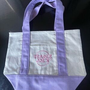 Trader Joe’s Purple and Cream canvasTote Bag